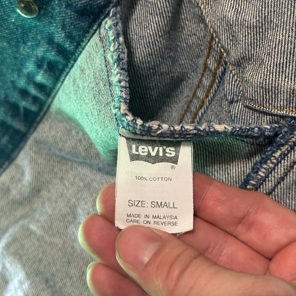 Vintage 80s 90s Levi’s Denim Jean Jacket, Orange Tab, Grunge Rocker (Small) - Picture 5 of 10